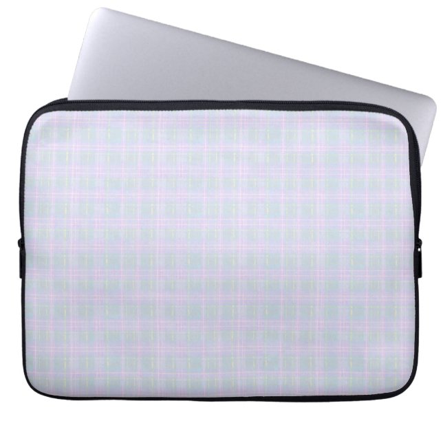 Blaue Prärie-Karodecke Laptopschutzhülle (Vorderseite)