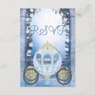 Blaue Prinzessin Carriage Verzauberte UAWG RSVP Karte
