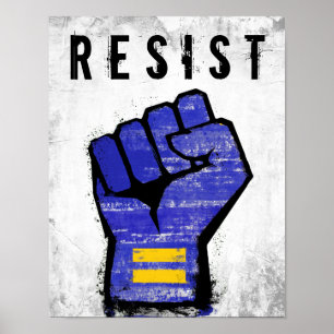 Blaue Protestfaust Poster