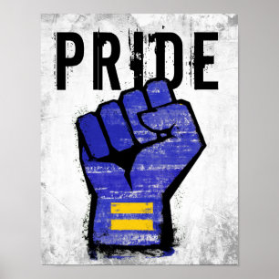 Blaue Protestfaust Poster