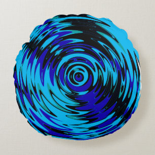 Blaue Psychedelic Pouf Swirl Pattern Kissen