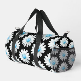 Blaue Punkt-Margerite Duffle Bag