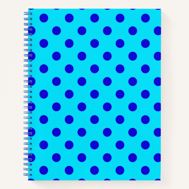 Blaue Punkte auf Cyan-Musterdesign Notizbuch (Vorderseite)