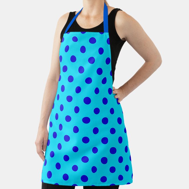 Blaue Punkte auf Cyan-Musterdesign Schürze (Von Creator hochgeladen)