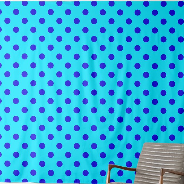 Blaue Punkte auf Cyan-Musterdesign Stoff (Von Creator hochgeladen)