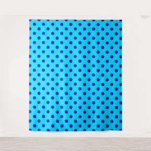 Blaue Punkte auf Cyan-Musterdesign Wandteppich