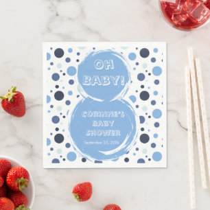Blaue Punkte Baby Shower Papier Serviette