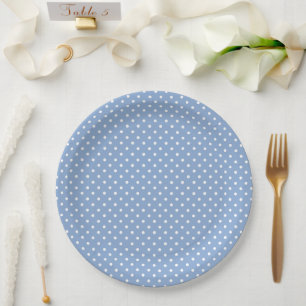 Blaue Punkte-Babyparty Pappteller