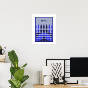 blaue Punkte geometrische Bauhaus Posterart Poster