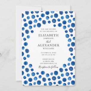 Blaue Punkte Hochzeitseinladung. Marineblaue Einla Einladung