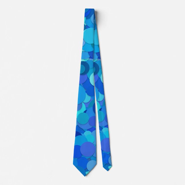 blaue Punkte Konfetti Krawatte (Vorderseite)