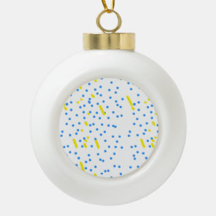 Blaue Punkte Meteore Schneeflocke gerahmter Schmuc Keramik Kugel-Ornament