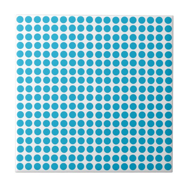 Blaue Punkte Muster auf Weiß  Fliese (Vorderseite)