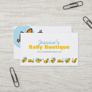 Blaue Punkte Spielerei Süße Gelbe Baby Entlein Visitenkarte