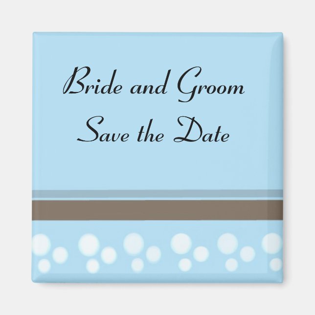 Blaue Punkte und Streifen Magnet (Vorne)