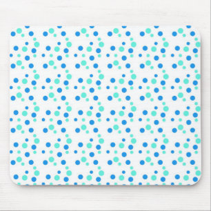 blaue Punkte, weiß Mousepad
