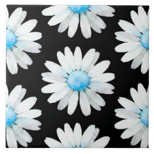 Blaue Punktierte Gänseblümchen Fliese