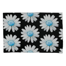 Blaue Punktierte Gänseblümchen Kissenbezug