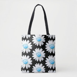 Blaue Punktierte Gänseblümchen Tasche