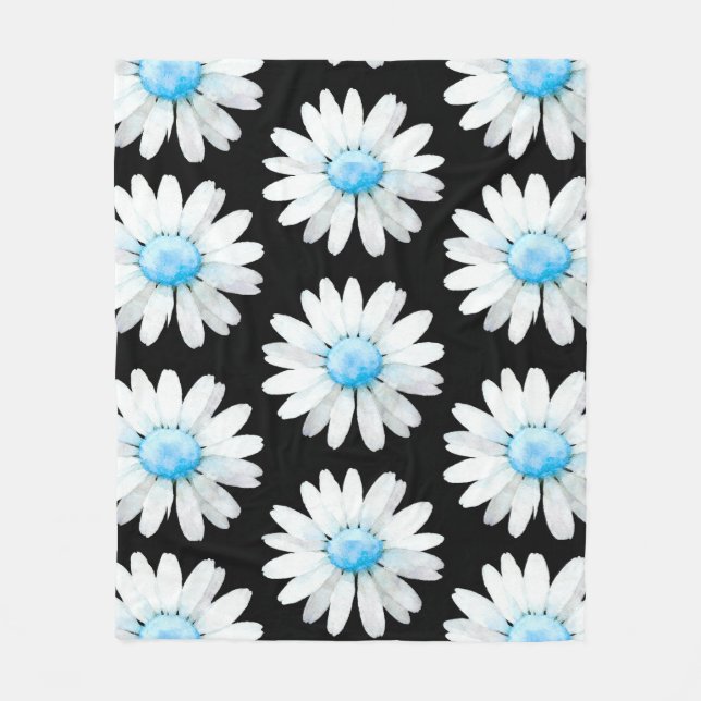 Blaue Punktierte Gänseblume Fleecedecke (Vorderseite)