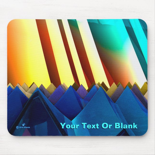 Blaue Pyramiden und Prismen Mousepad (Vorne)