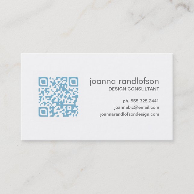 Blaue QR CODE Lite Visitenkarte (Vorderseite)