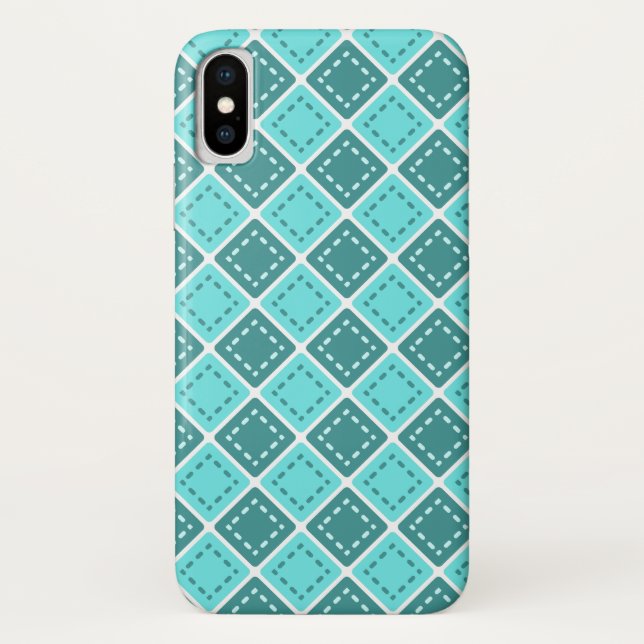 Blaue Quadrate Case-Mate iPhone Hülle (Rückseite)