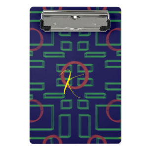 Blaue Quadrate geometrisch Mini Klemmbrett