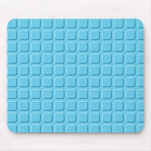Blaue Quadrate Mousepad (Vorne)