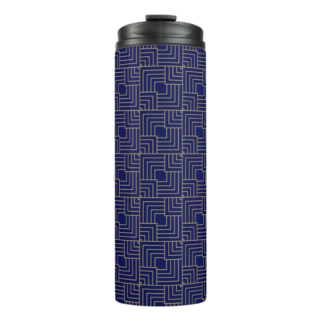 Blaue Quadrate Thermosbecher (Vorderseite)
