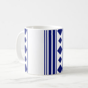 Blaue Quadrate und Linien Kaffeetasse