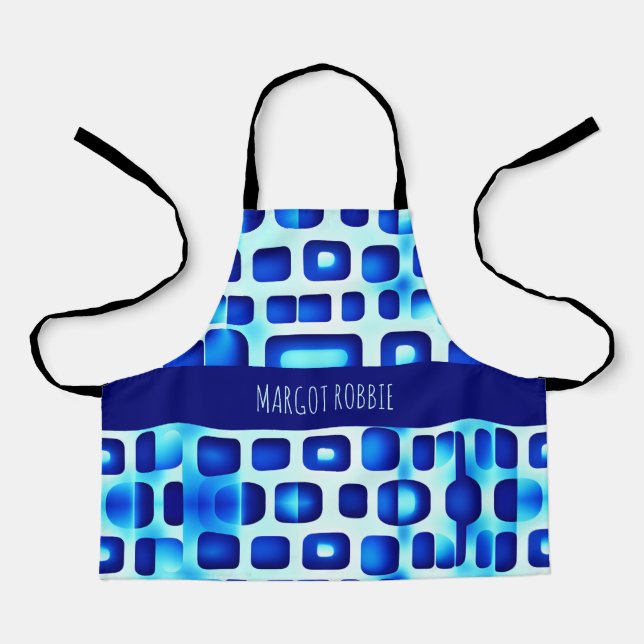 Blaue Quadrate und Rechtecke Schürze (Vorderseite)