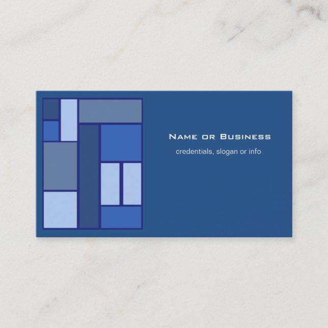 Blaue Quadratzgeometrie - Form und Farbe der Beweg Visitenkarte (Vorderseite)