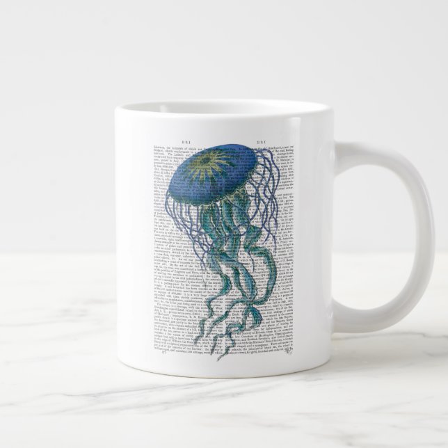 Blaue Qualle Jumbo-Tasse (Rechts)