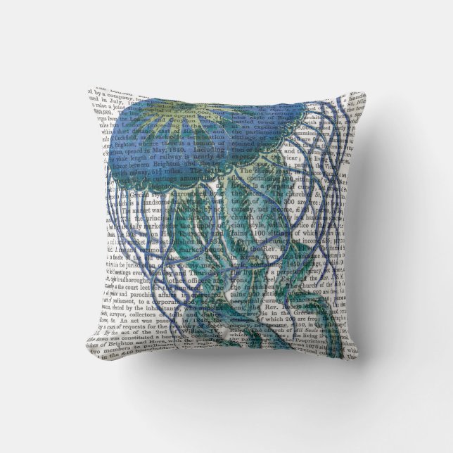 Blaue Qualle Kissen (Vorderseite)