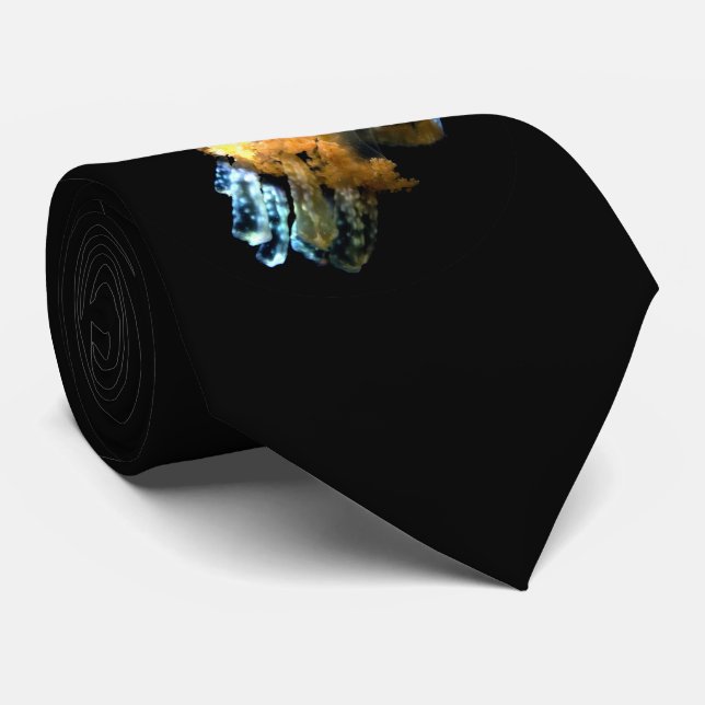 Blaue Qualle Krawatte (Gerollt)