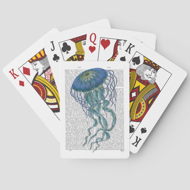 Blaue Qualle Spielkarten (Rückseite)