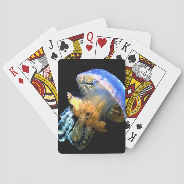 Blaue Qualle Spielkarten (Rückseite)