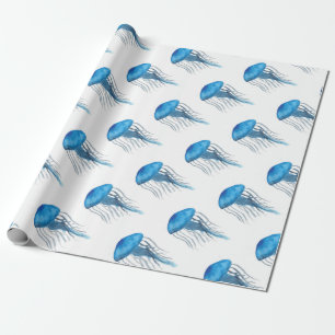 Blaue Quallen Geschenkpapier