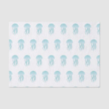 Blaue Quallen - Seidenpapier
