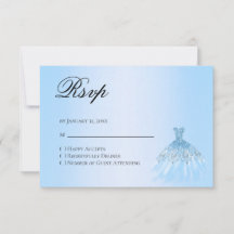 Blaue Quinceanera-Antwort RSVP-Karte