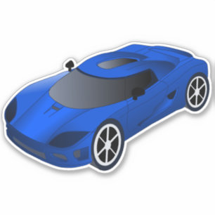 Blaue Race Car Contour Aufkleber