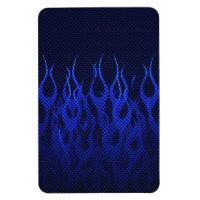 Blaue Racing Flammen auf Carbon Fibre Print