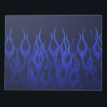 Blaue Racing Flammen auf Carbon Fibre Print Notizblock<br><div class="desc">Ein individuelles Design für eine Dekoration im Stil Blue Racing Flames on Carbon Fibre Print. Klingt gut,  eine tolle Geschenkidee. Einführung</div>