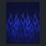Blaue Racing Flammen auf Carbon Fibre Print Poster<br><div class="desc">Ein individuelles Design für eine Dekoration im Stil Blue Racing Flames on Carbon Fibre Print. Klingt gut,  eine tolle Geschenkidee. Einführung</div>