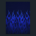 Blaue Racing Flammen auf Carbon Fibre Print Poster<br><div class="desc">Ein individuelles Design für eine lebendige Blue Racing Flames on Carbon Fibre Print Stil Dekoration. Klingt gut,  eine tolle Geschenkidee. Einführung</div>
