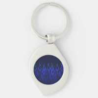 Blaue Racing Flammen auf Carbon Fibre Print