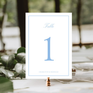 Blaue Rahmenhochzeit Tischnummer