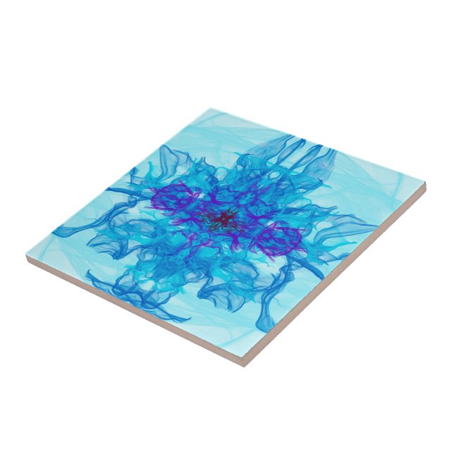 BLAUE RAUCHEN - Fraktal Art - Fliese (Seite)