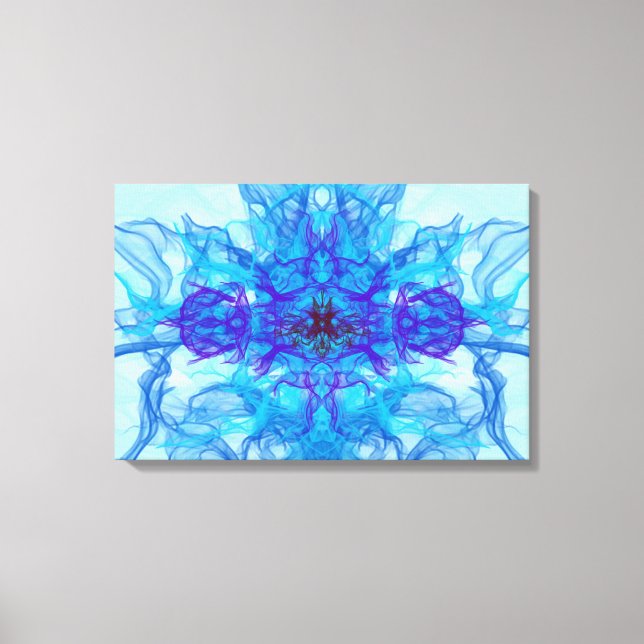 BLAUE RAUCHEN - Fraktal Art - Leinwanddruck (Vorderseite)